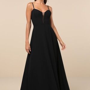 Lulus Stunning Grace Black Cutout A-line Maxi Dress - Size L